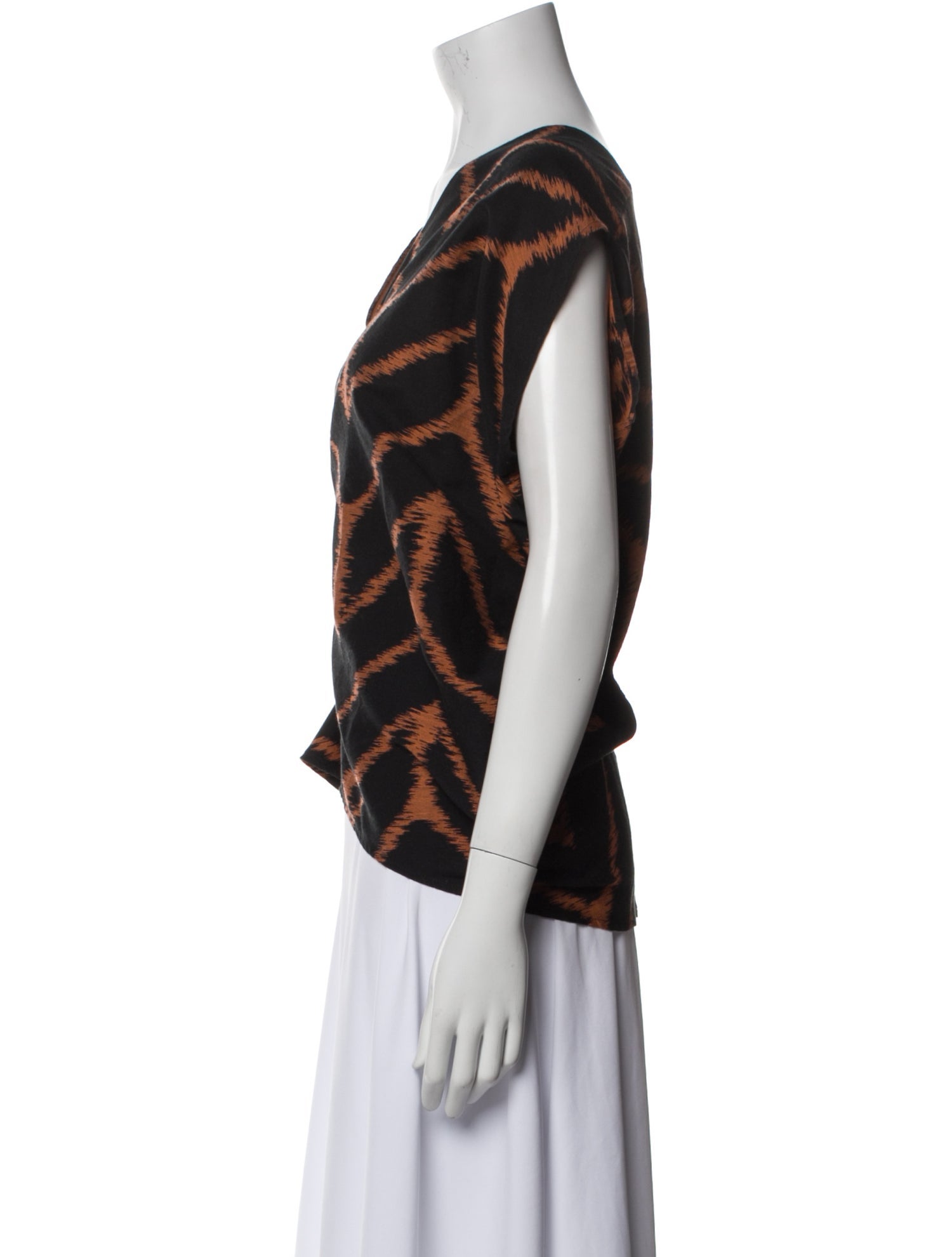 Zero + Maria Cornejo Animal Print V-Neck T-Shirt