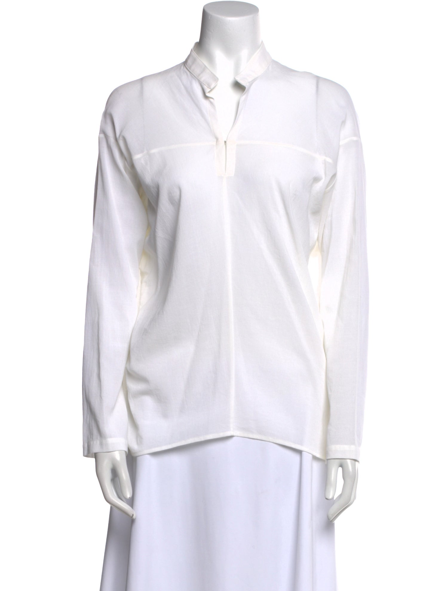Zero + Maria Cornejo V-Neck Long Sleeve Button-Up Top
