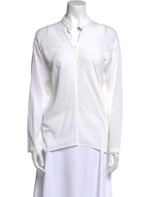 Zero + Maria Cornejo V-Neck Long Sleeve Button-Up Top