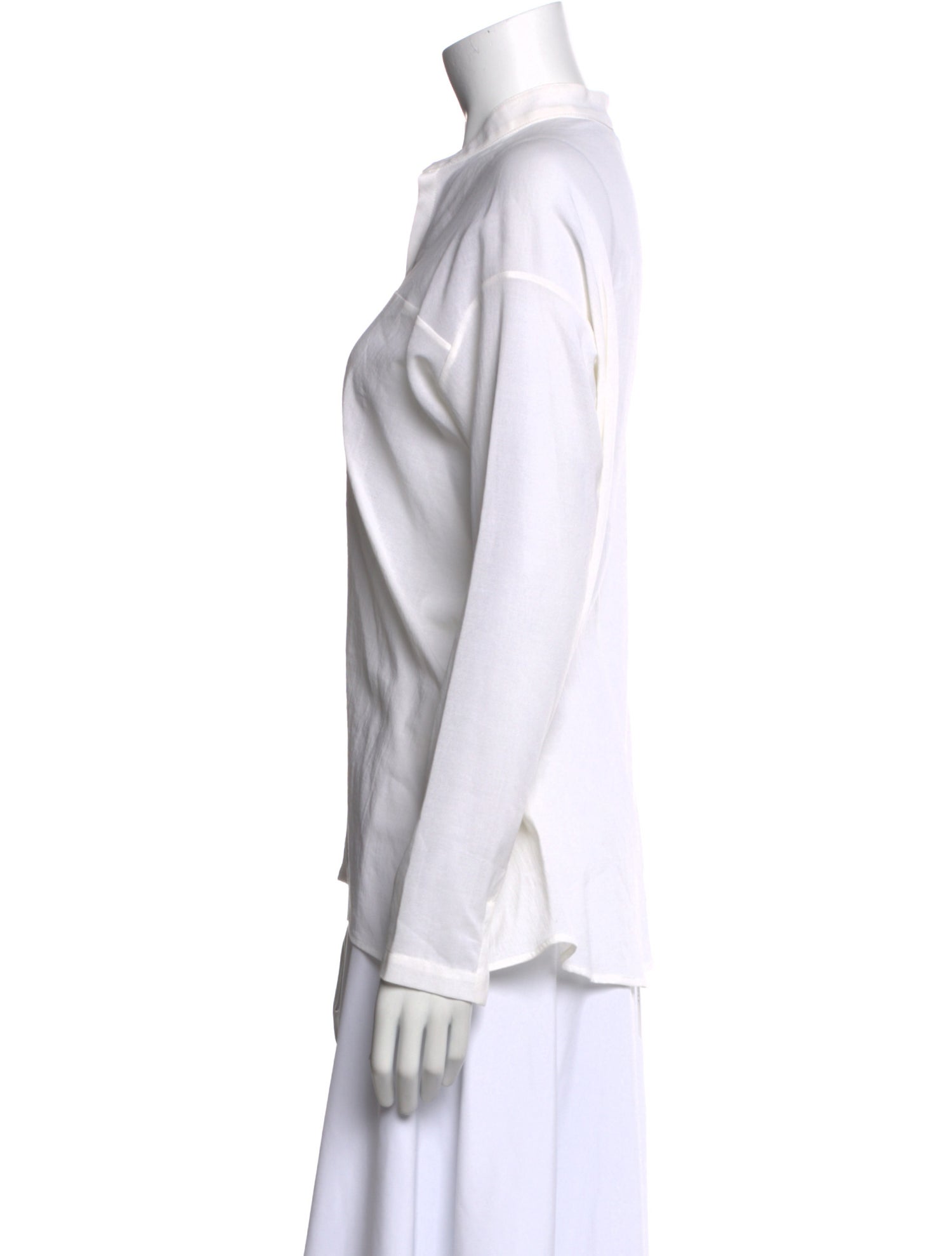 Zero + Maria Cornejo V-Neck Long Sleeve Button-Up Top