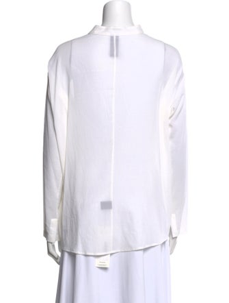 Zero + Maria Cornejo V-Neck Long Sleeve Button-Up Top