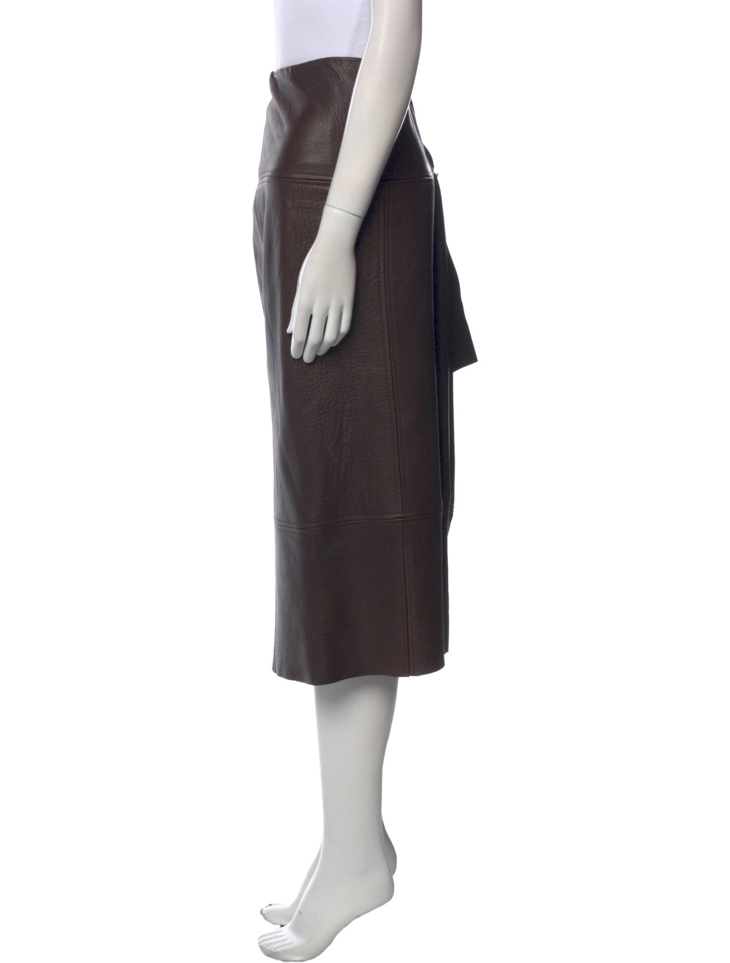 Zero + Maria Cornejo Lambskin Midi Length Skirt