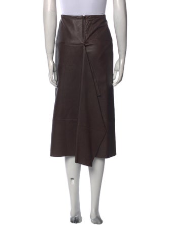 Zero + Maria Cornejo Lambskin Midi Length Skirt