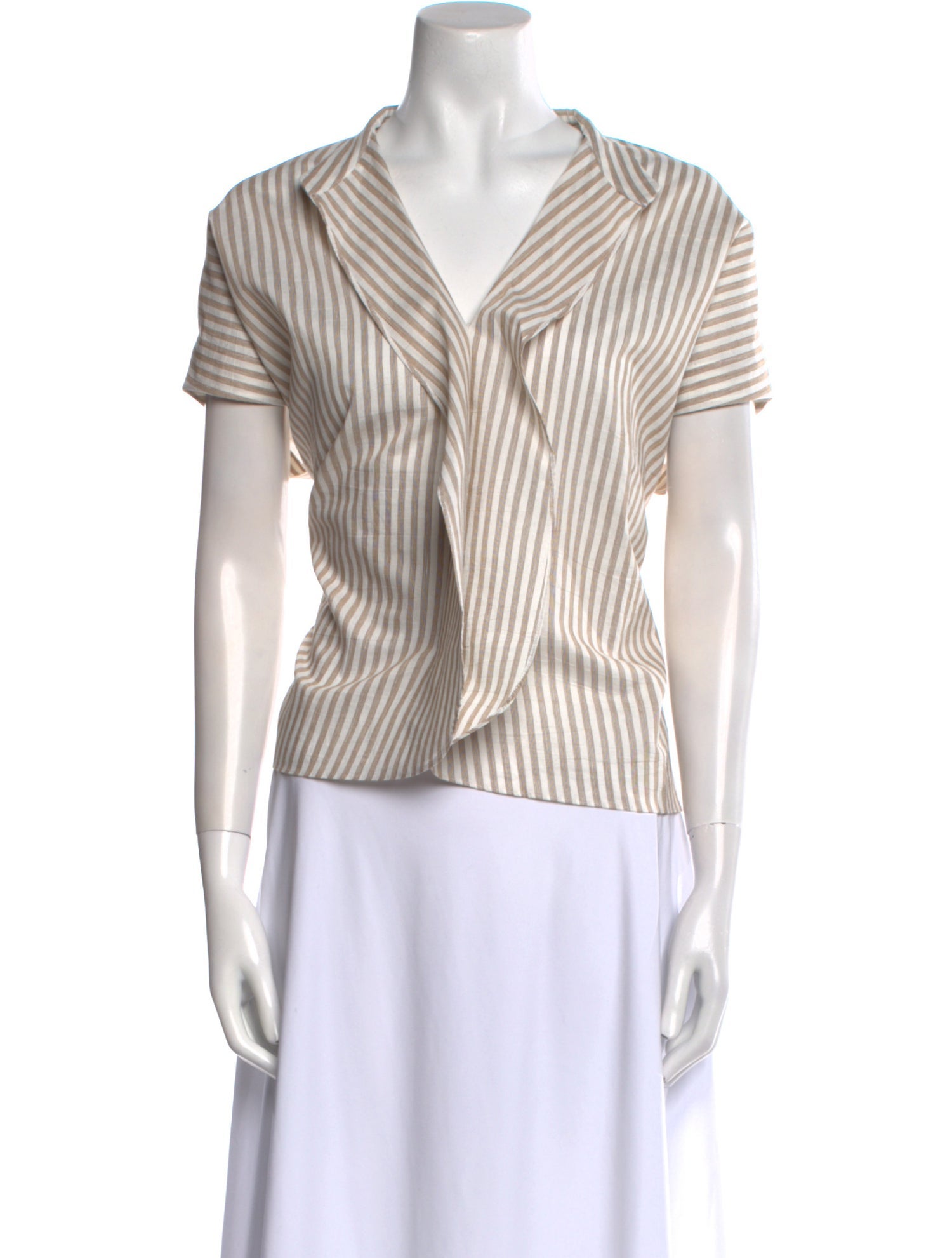 Zero + Maria Cornejo Striped V-Neck Polo