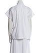 Zero + Maria Cornejo Mock Neck Short Sleeve Button-Up Top