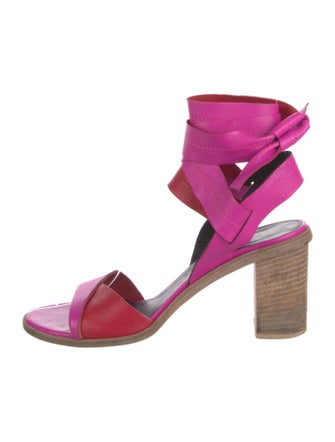 Zero + Maria Cornejo Leather Printed Sandals