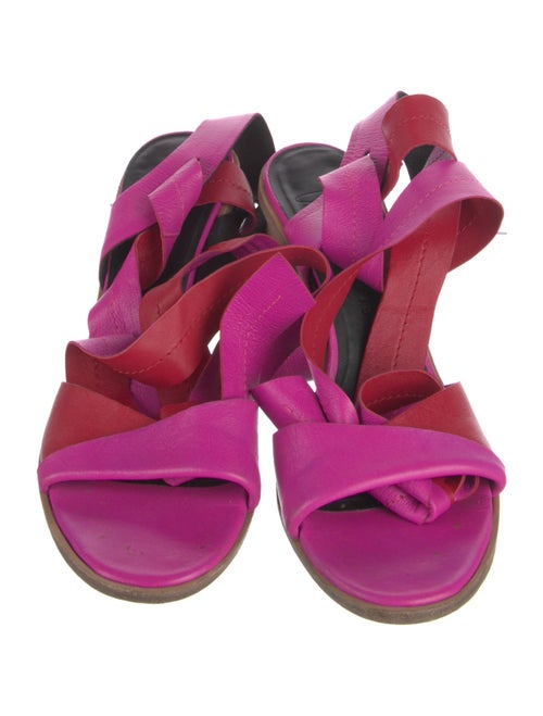 Zero + Maria Cornejo Leather Printed Sandals