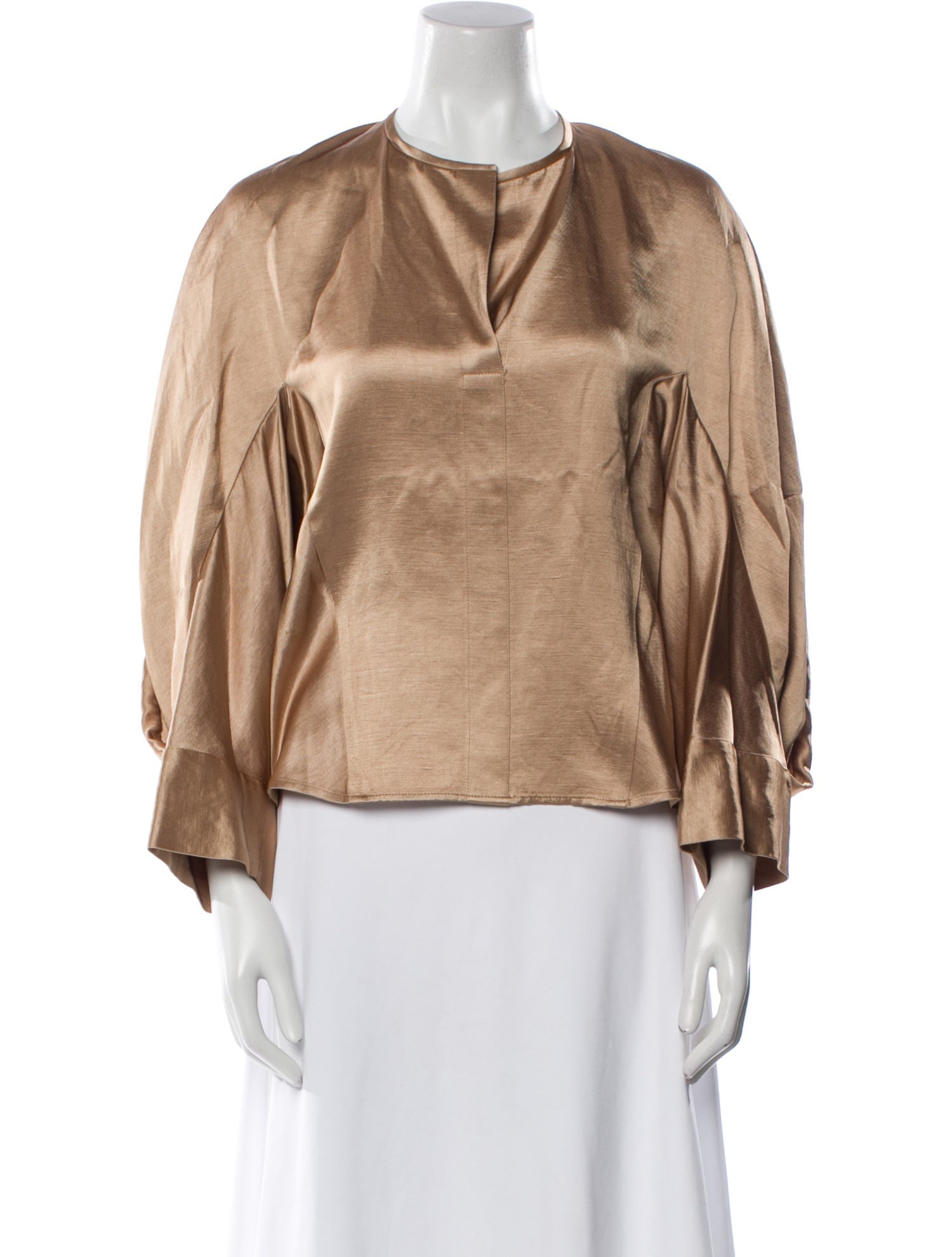 Zero + Maria Cornejo Crew Neck Long Sleeve Blouse