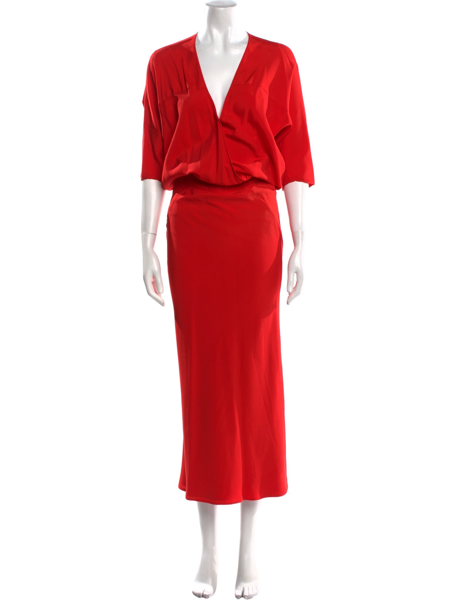 Zero + Maria Cornejo V-Neck Midi Length Dress