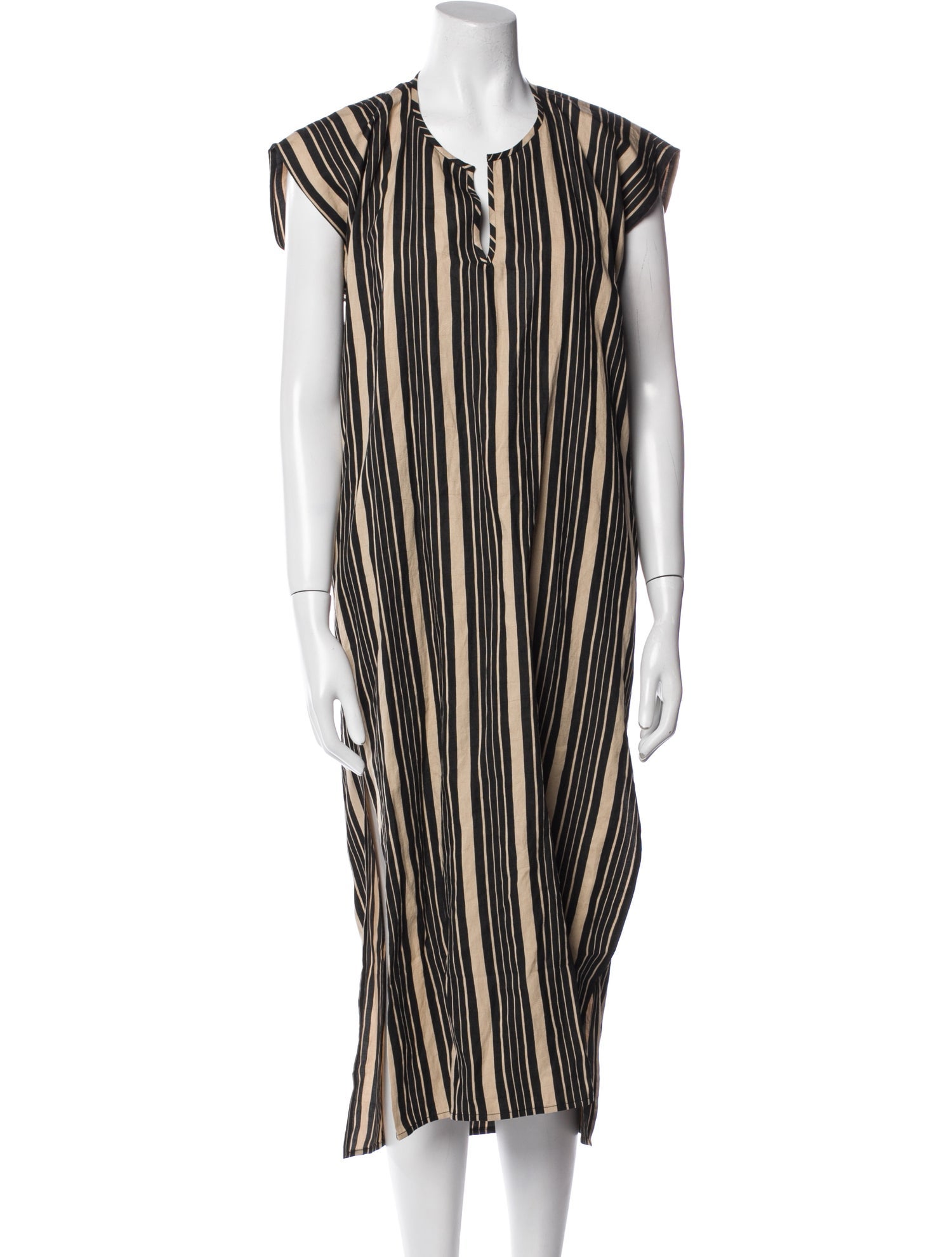 Zero + Maria Cornejo Striped Midi Length Dress