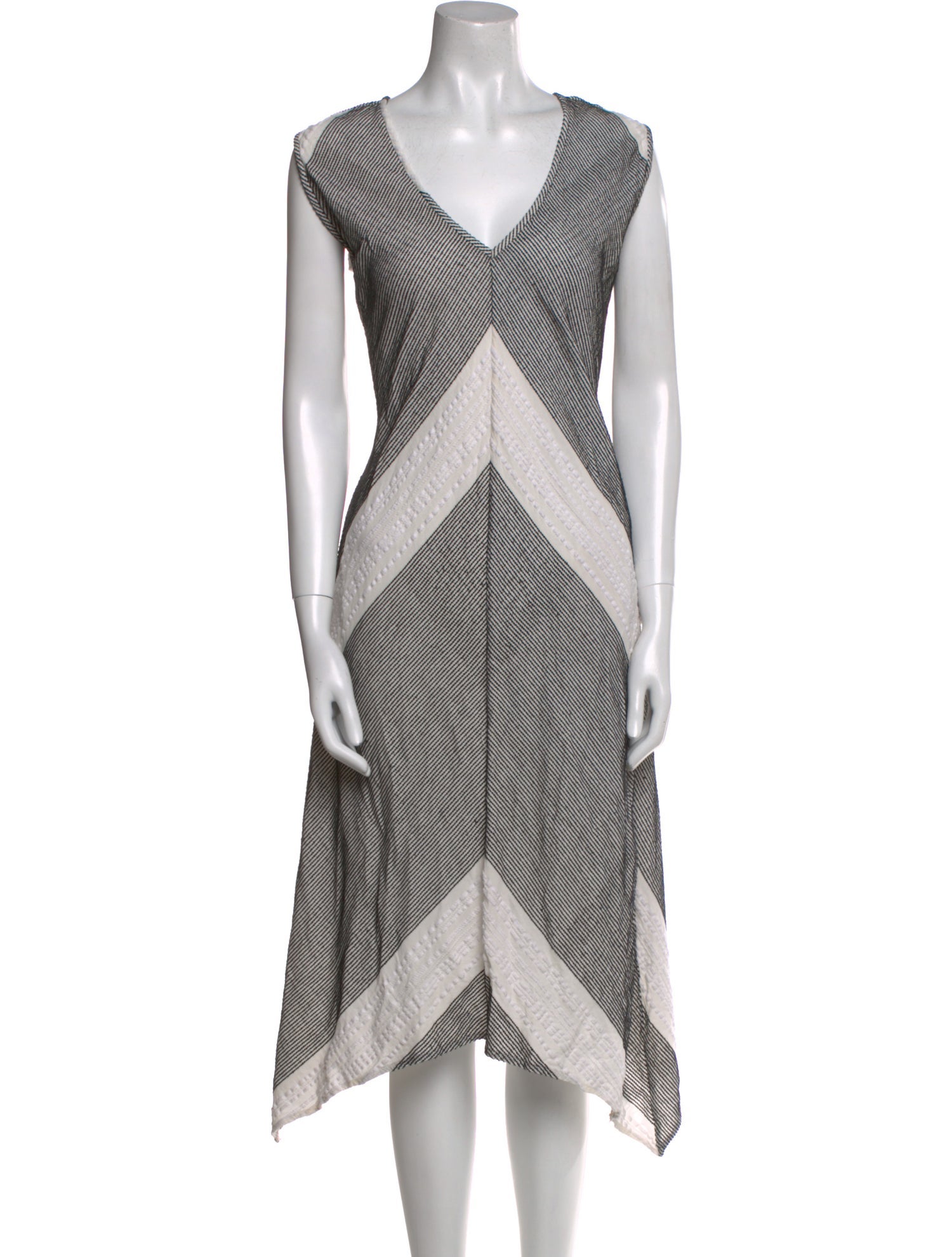 Zero + Maria Cornejo Striped Knee-Length Dress