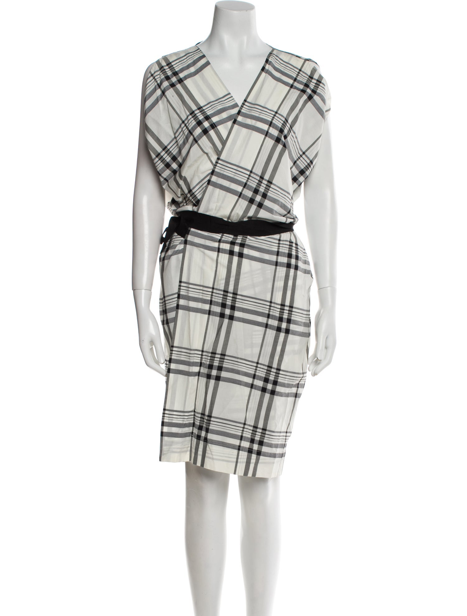 Zero + Maria Cornejo Plaid Print Knee-Length Dress