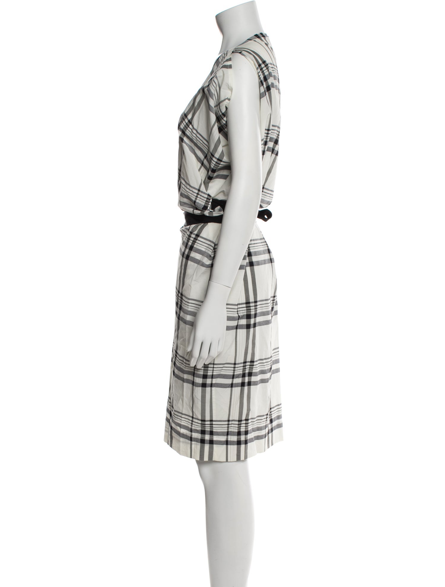 Zero + Maria Cornejo Plaid Print Knee-Length Dress