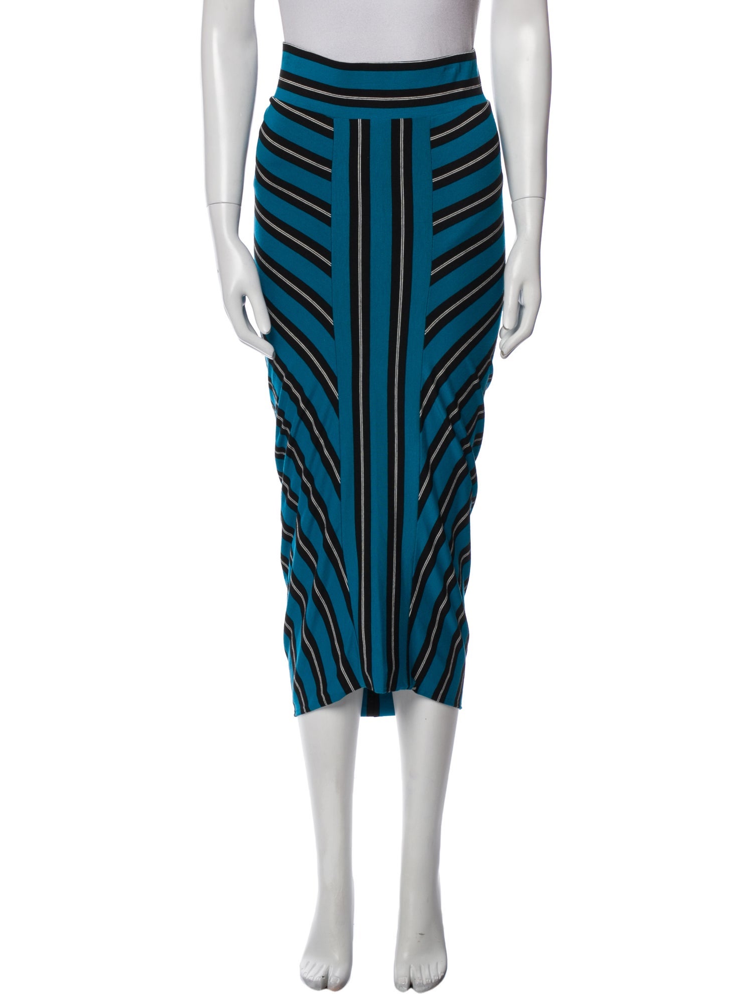Zero + Maria Cornejo Striped Midi Length Skirt