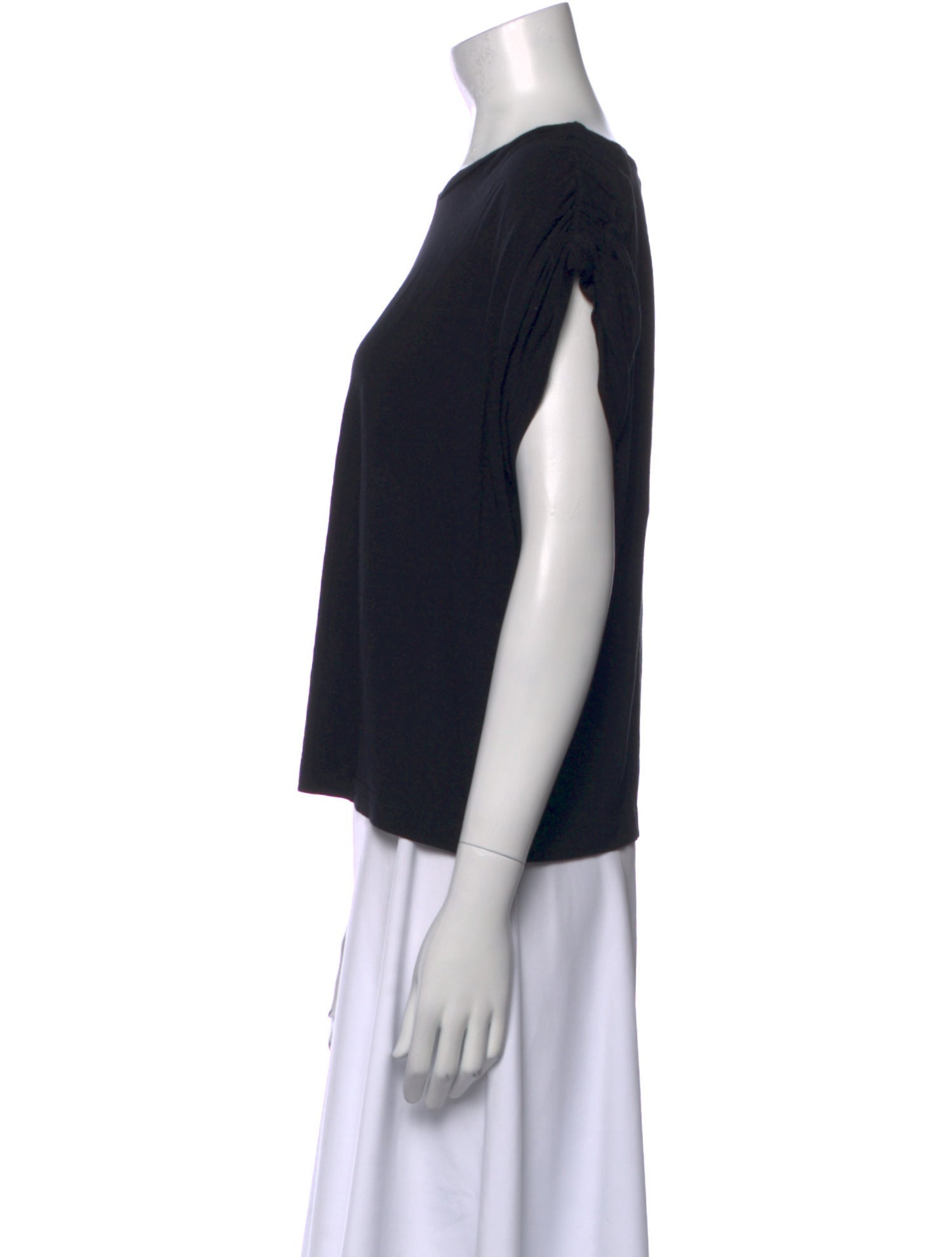 Zero + Maria Cornejo Bateau Neckline Short Sleeve Crop Top