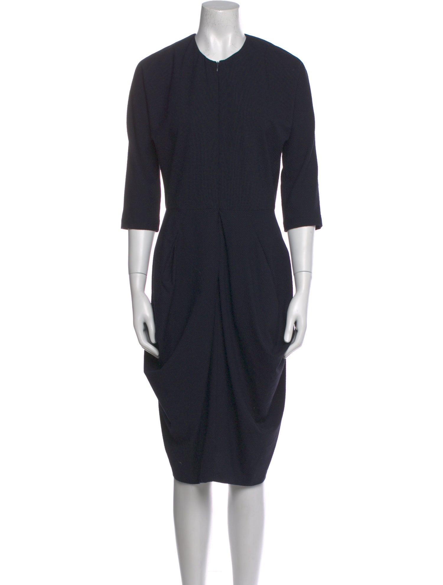 Zero + Maria Cornejo Crew Neck Midi Length Dress