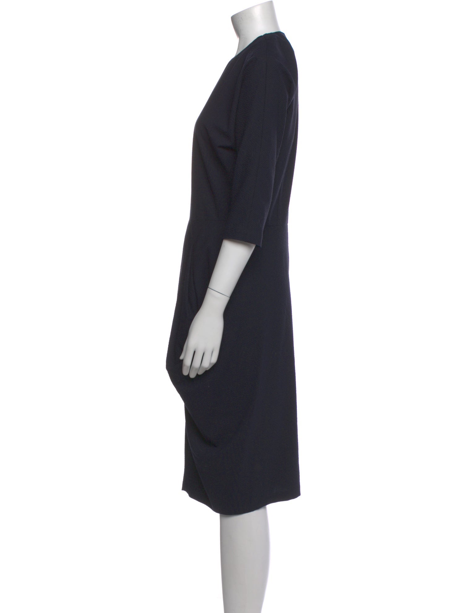 Zero + Maria Cornejo Crew Neck Midi Length Dress