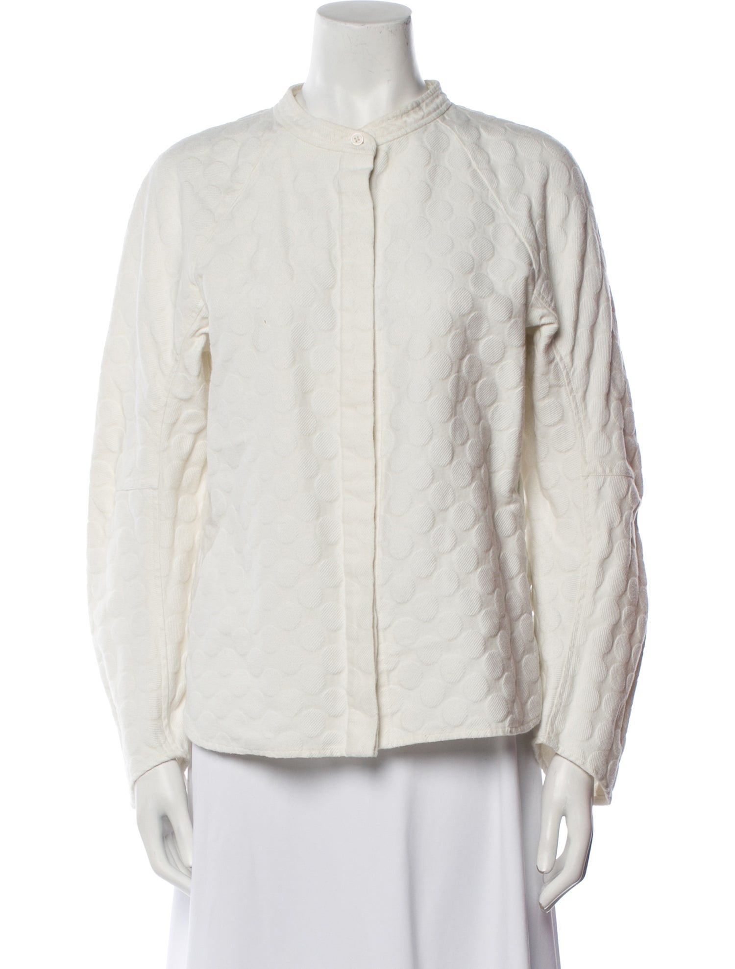 Zero + Maria Cornejo Printed Mock Neck Button-Up Top