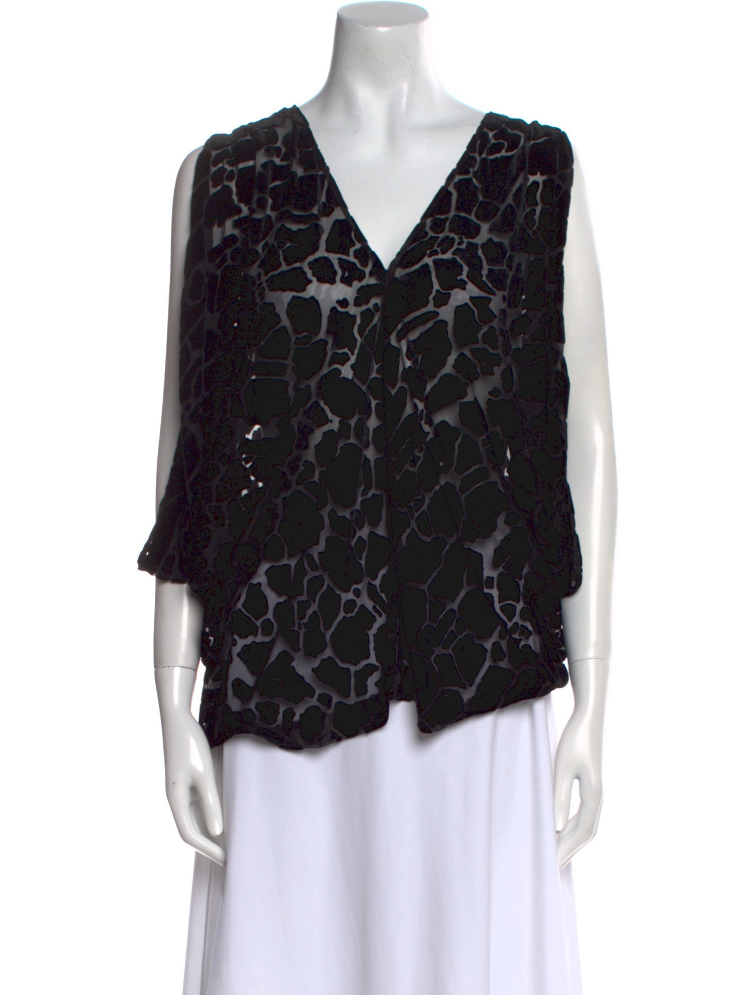 Zero + Maria Cornejo Printed V-Neck Blouse