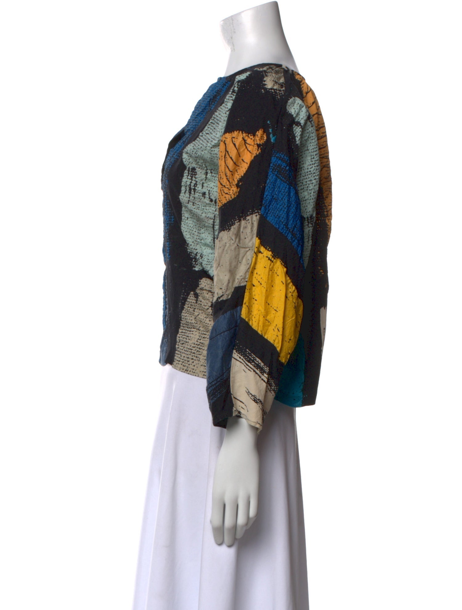 Zero + Maria Cornejo Printed V-Neck Crop Top