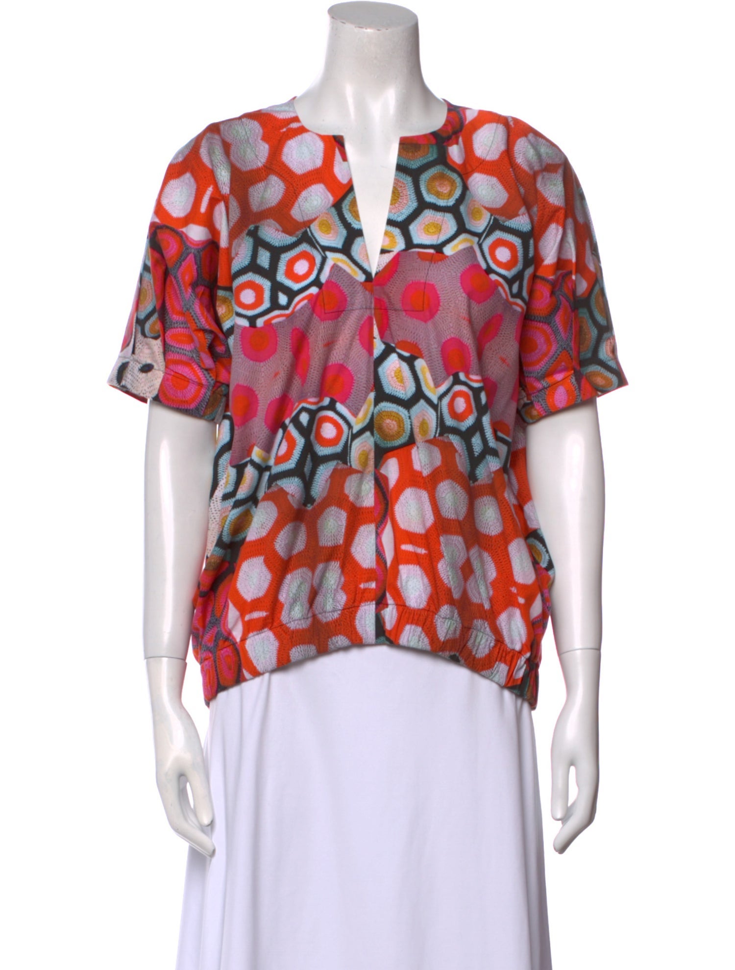 Zero + Maria Cornejo Printed V-Neck Blouse