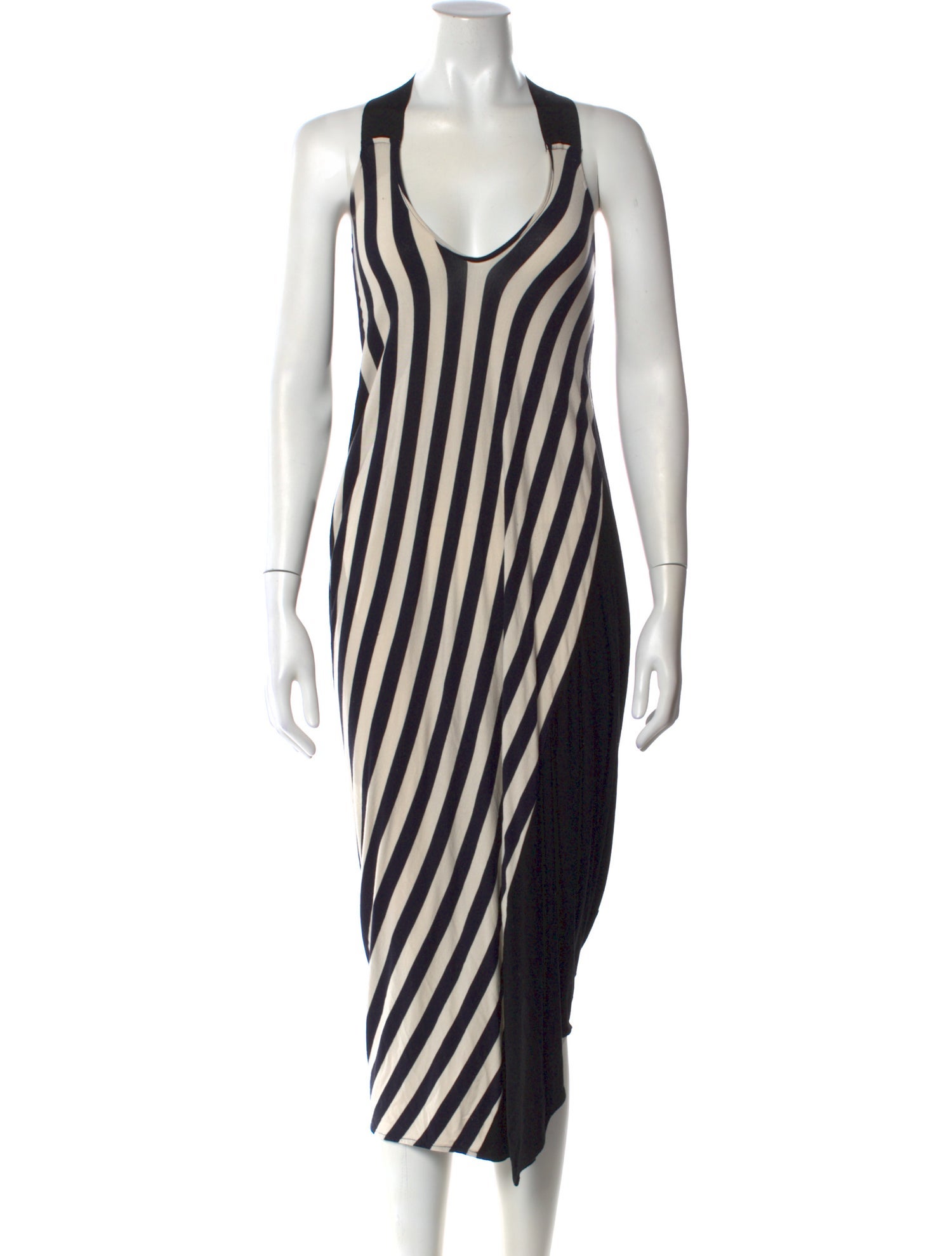 Zero + Maria Cornejo Striped Midi Length Dress