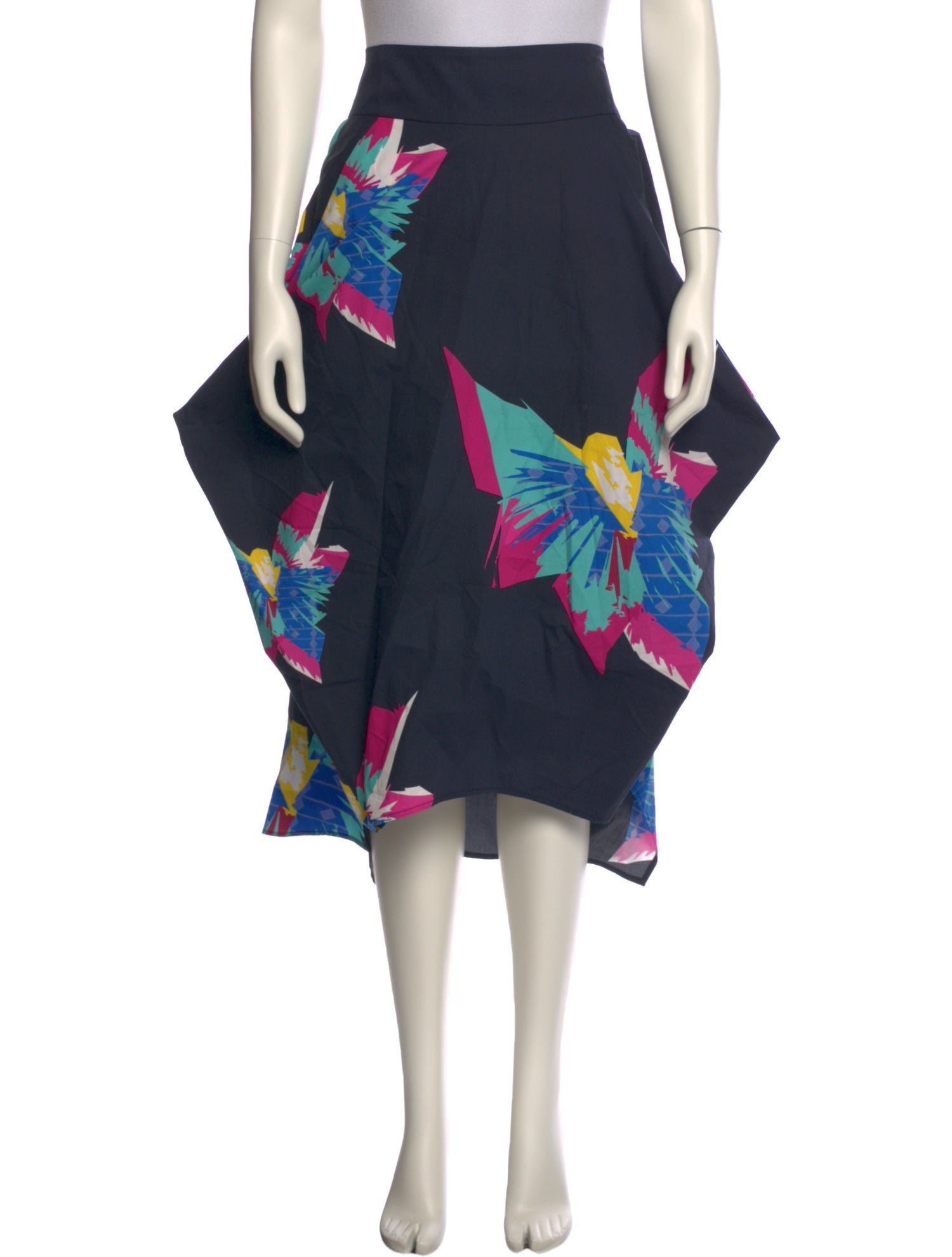 Zero + Maria Cornejo Floral Print Midi Length Skirt