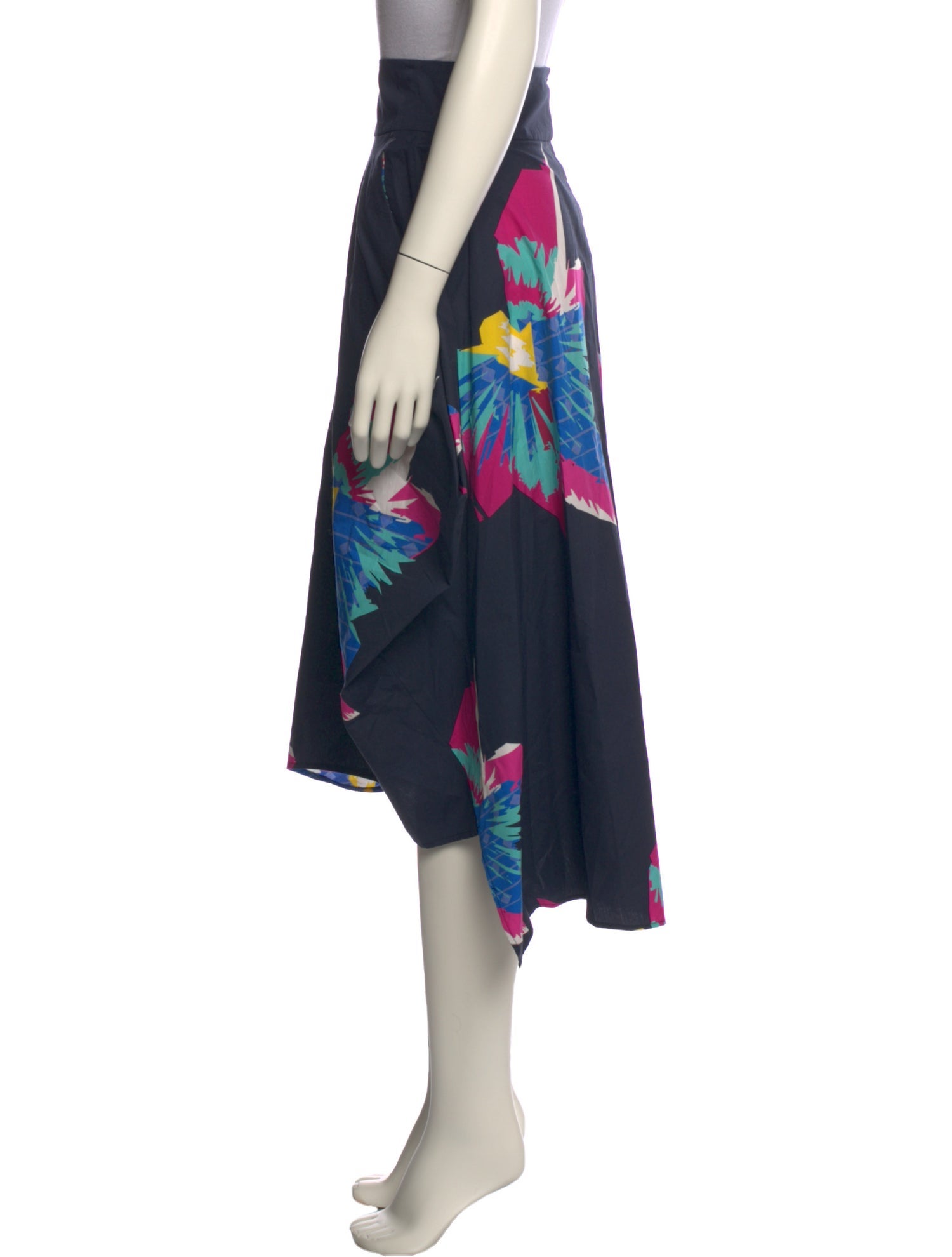 Zero + Maria Cornejo Floral Print Midi Length Skirt