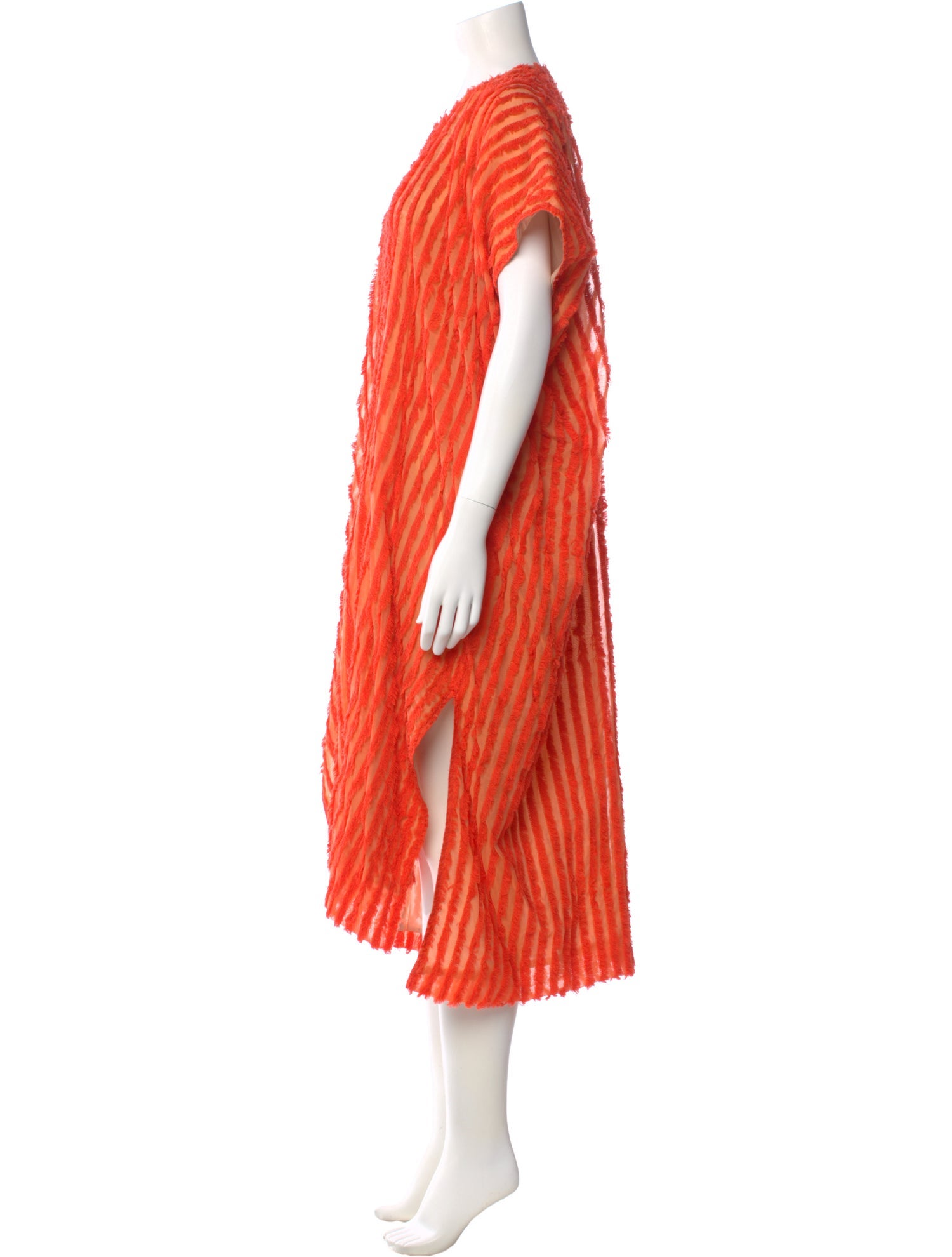 Zero + Maria Cornejo Striped Midi Length Dress