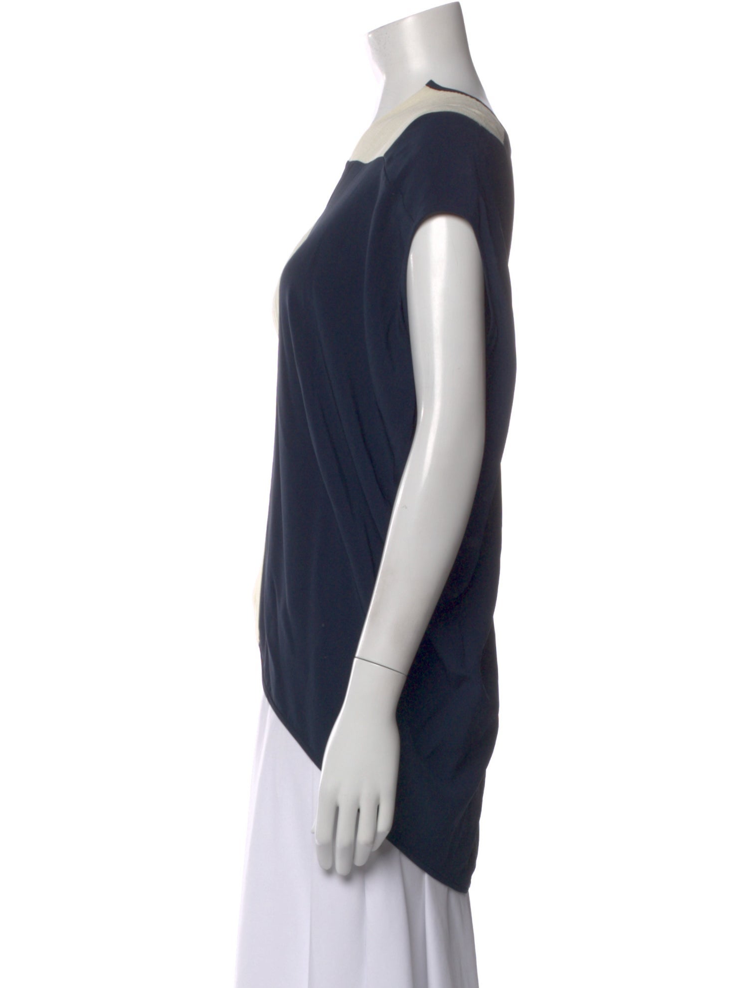 Zero + Maria Cornejo Colorblock Pattern V-Neck Top