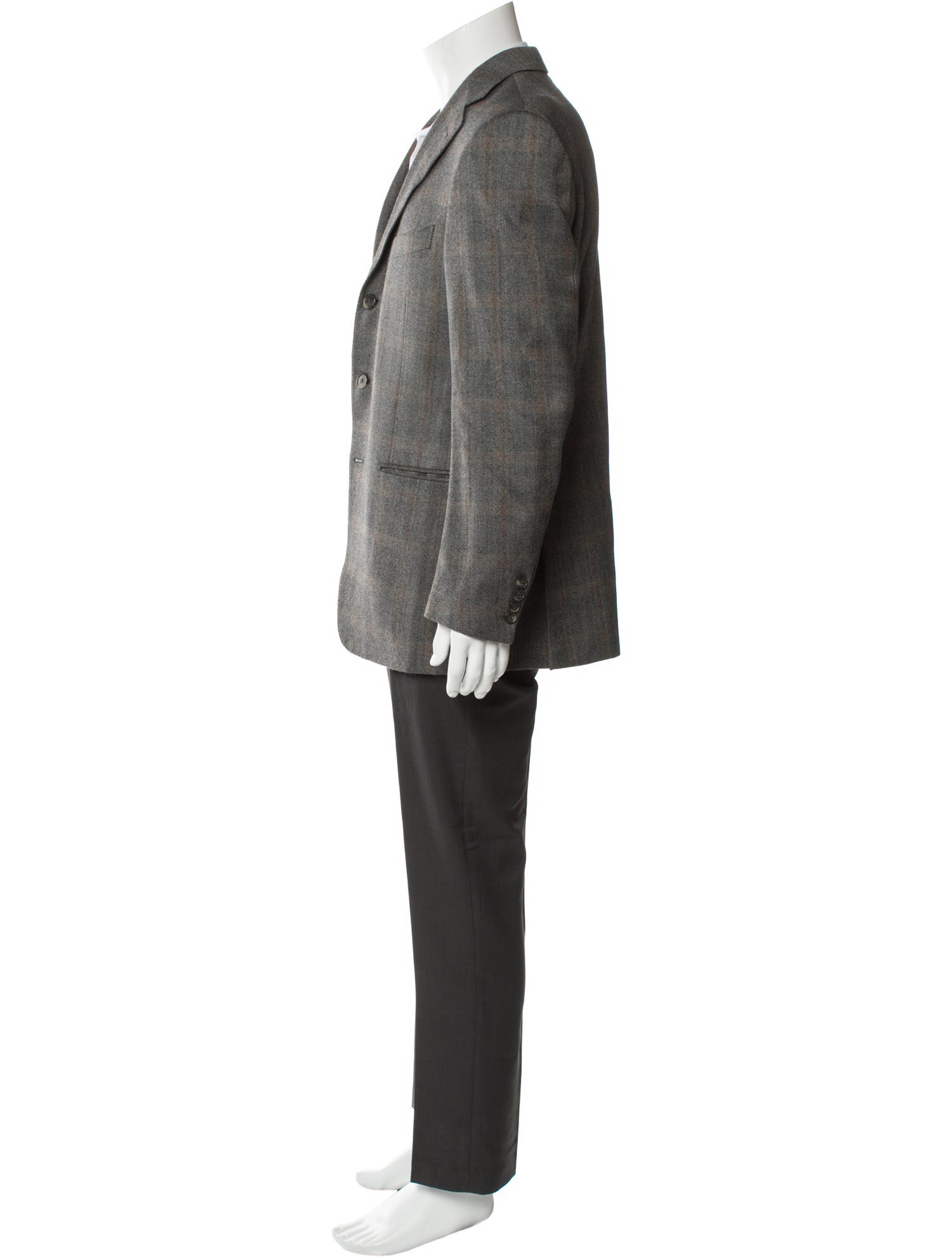 Ermenegildo Zegna Couture Wool Plaid Print Blazer