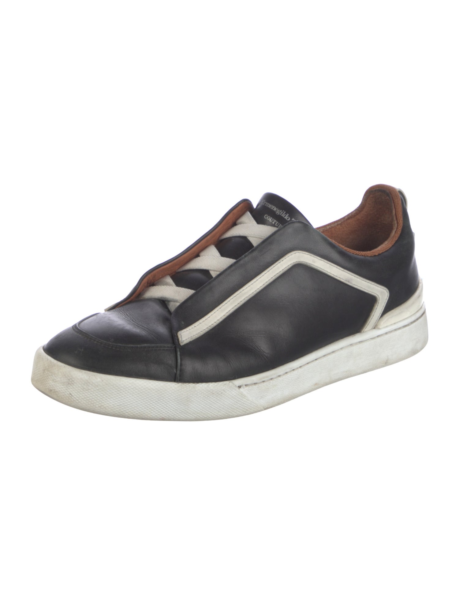 Ermenegildo Zegna Couture Leather Printed Sneakers