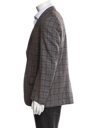 Ermenegildo Zegna Couture Wool Plaid Print Blazer