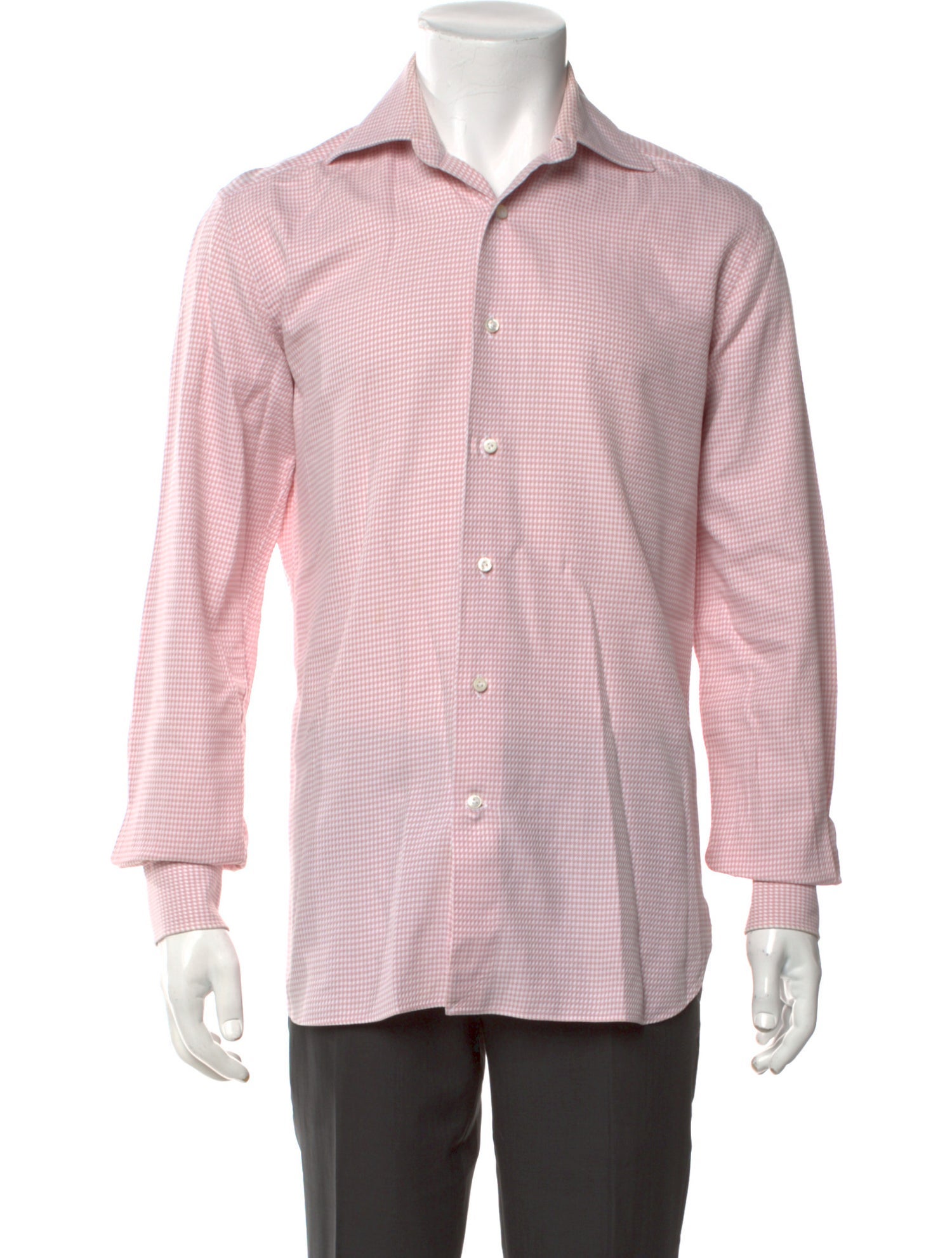 Ermenegildo Zegna Couture Plaid Print Long Sleeve Dress Shirt