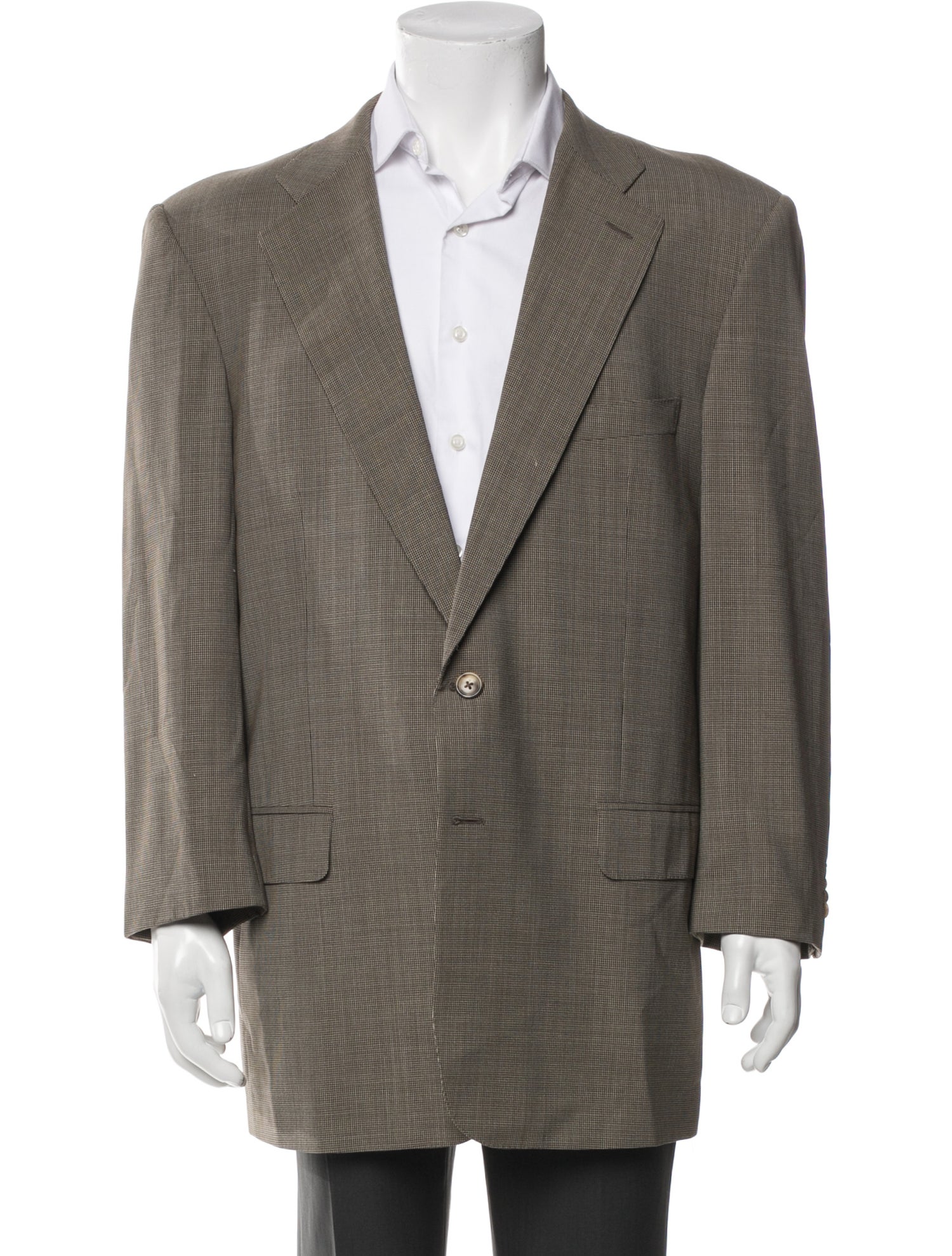 Ermenegildo Zegna Couture Wool Houndstooth Print Blazer