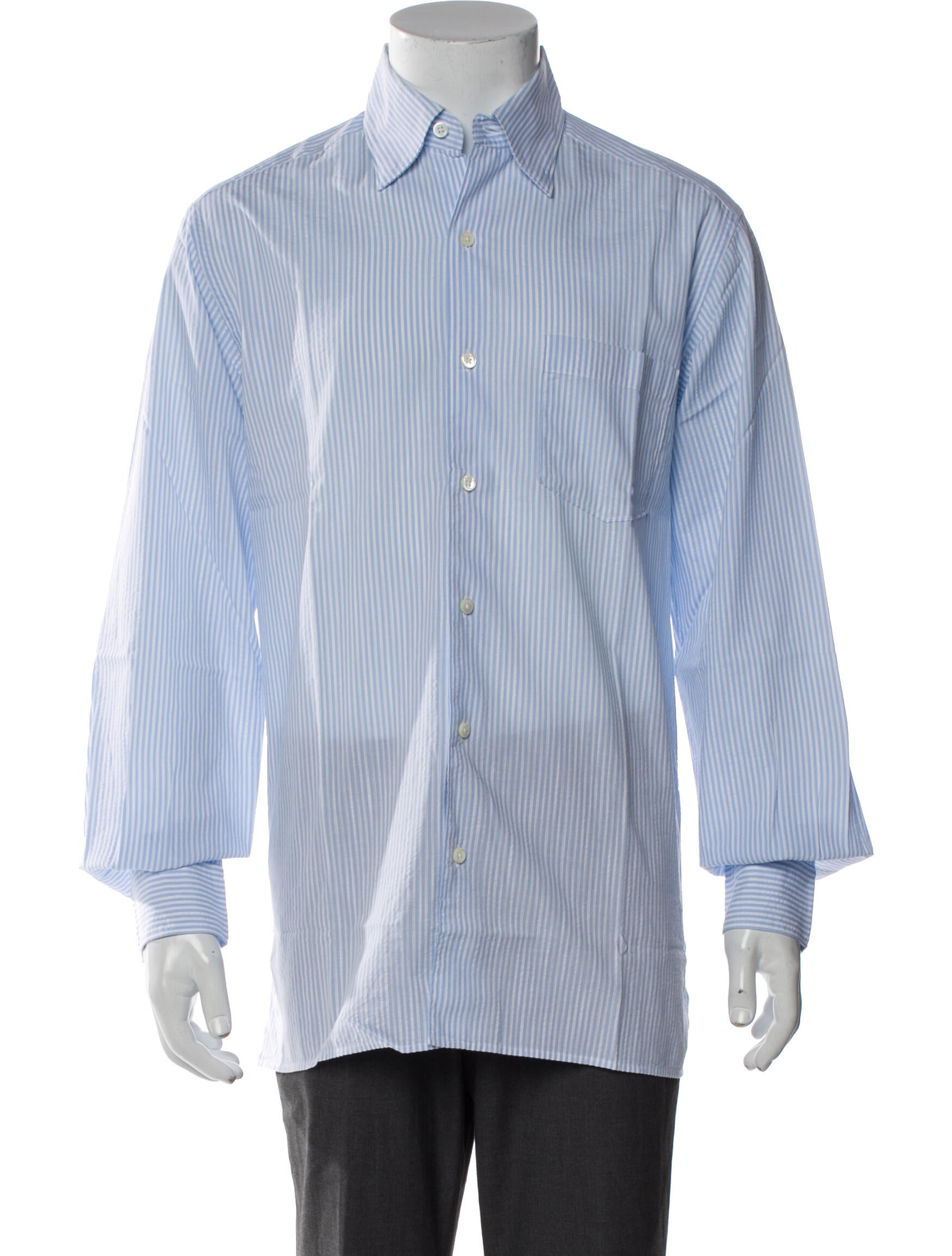 Ermenegildo Zegna Couture Striped Long Sleeve Shirt