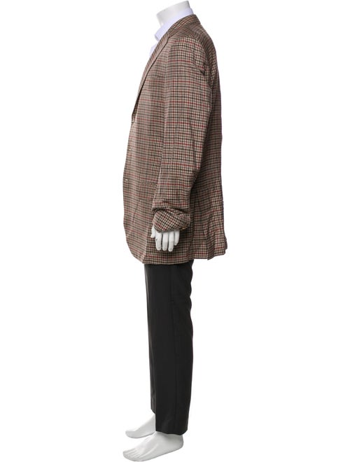 Ermenegildo Zegna Couture Wool Plaid Print Overcoat