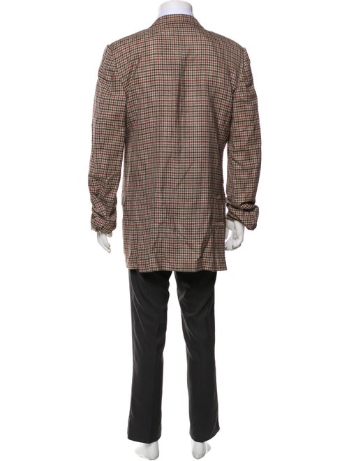 Ermenegildo Zegna Couture Wool Plaid Print Overcoat