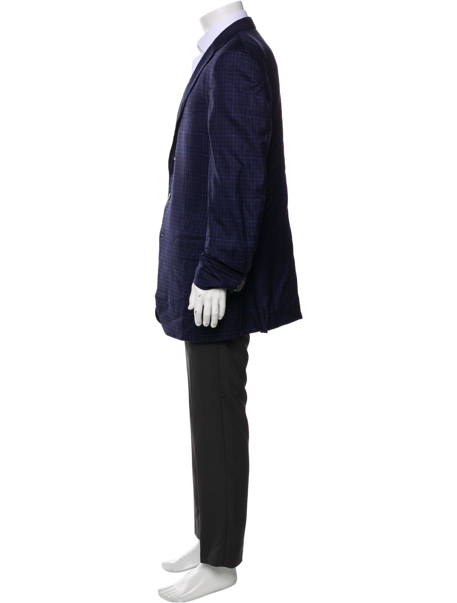 Ermenegildo Zegna Couture Wool Plaid Print Overcoat