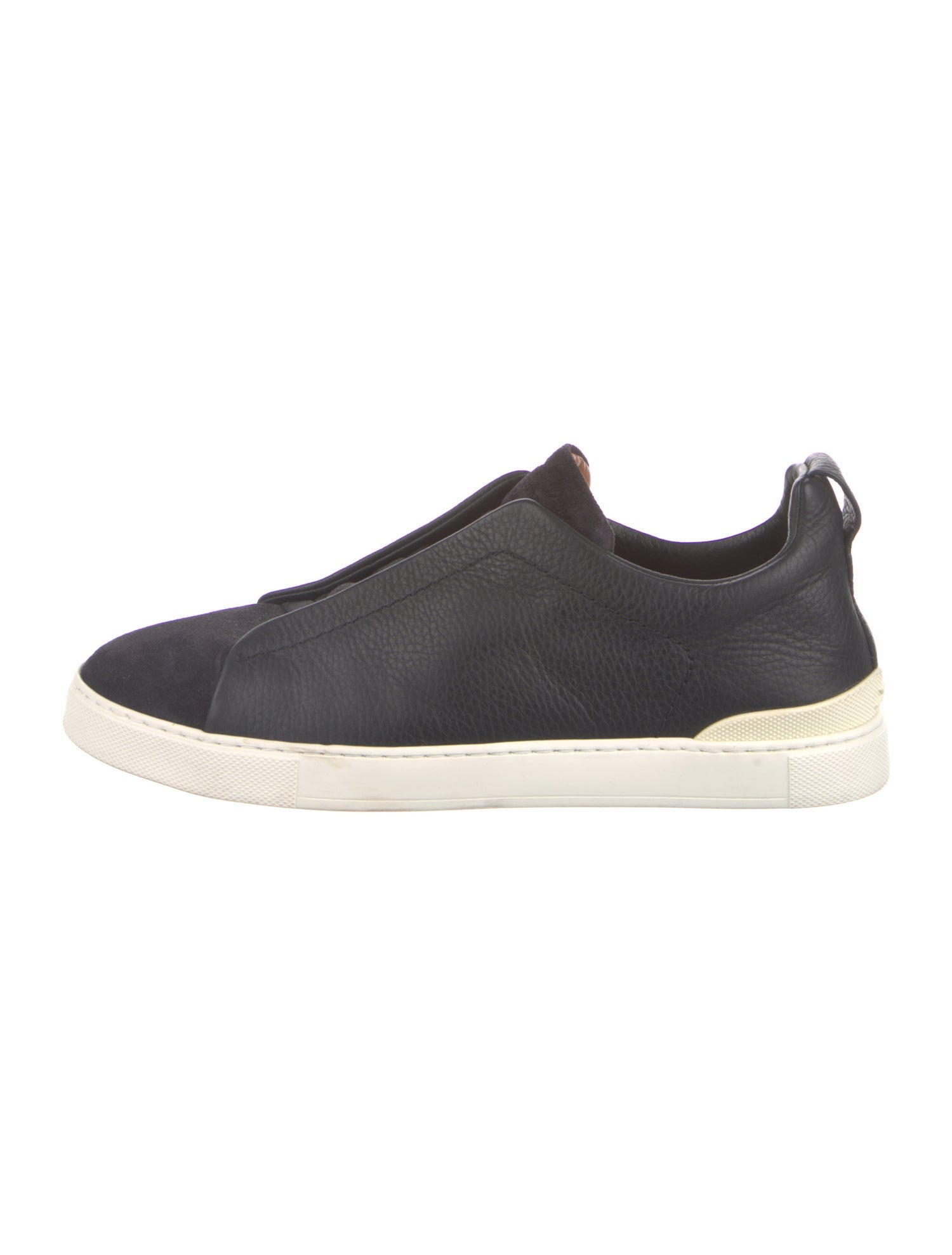 Ermenegildo Zegna Couture Leather Colorblock Pattern Sneakers