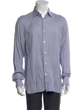 Ermenegildo Zegna Couture Striped Long Sleeve Dress Shirt