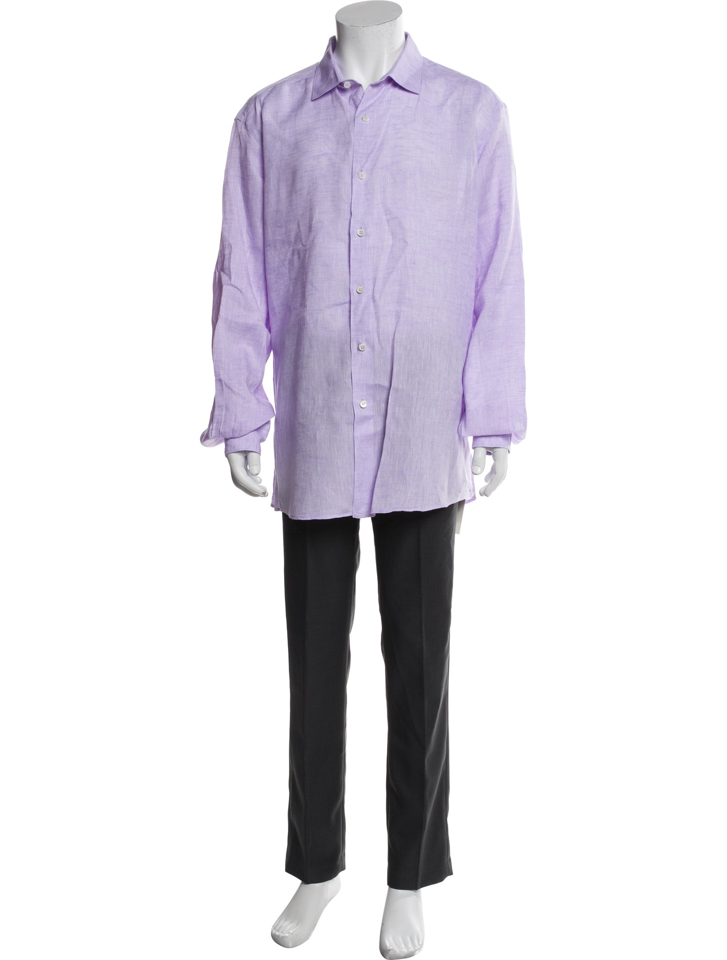Ermenegildo Zegna Couture Linen Striped Dress Shirt