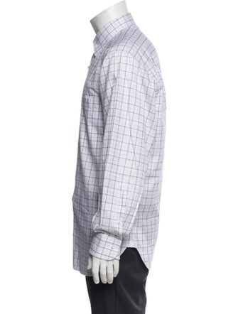 Ermenegildo Zegna Couture Plaid Print Long Sleeve Tuxedo Shirt