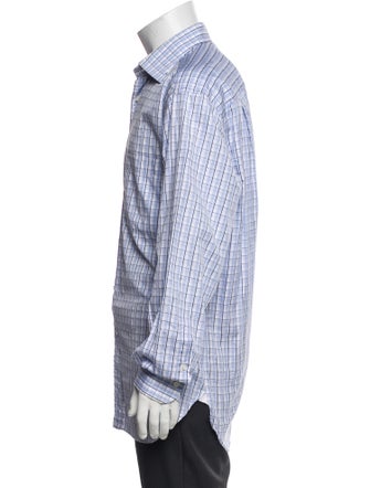 Ermenegildo Zegna Couture Plaid Print Long Sleeve Shirt