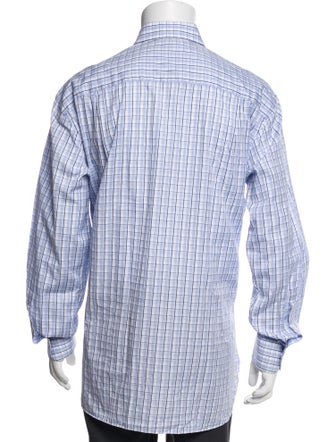 Ermenegildo Zegna Couture Plaid Print Long Sleeve Shirt