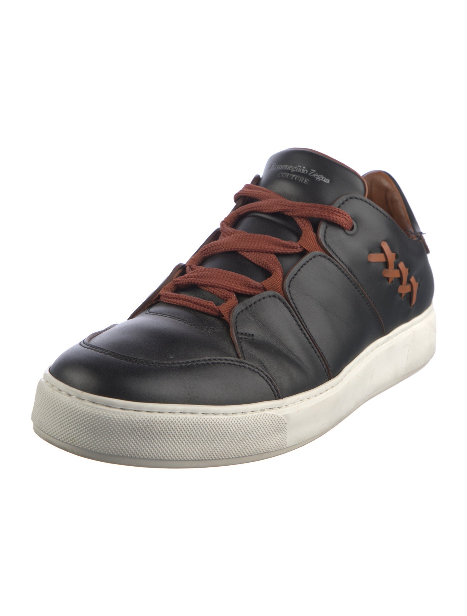 Ermenegildo Zegna Couture Leather Printed Sneakers