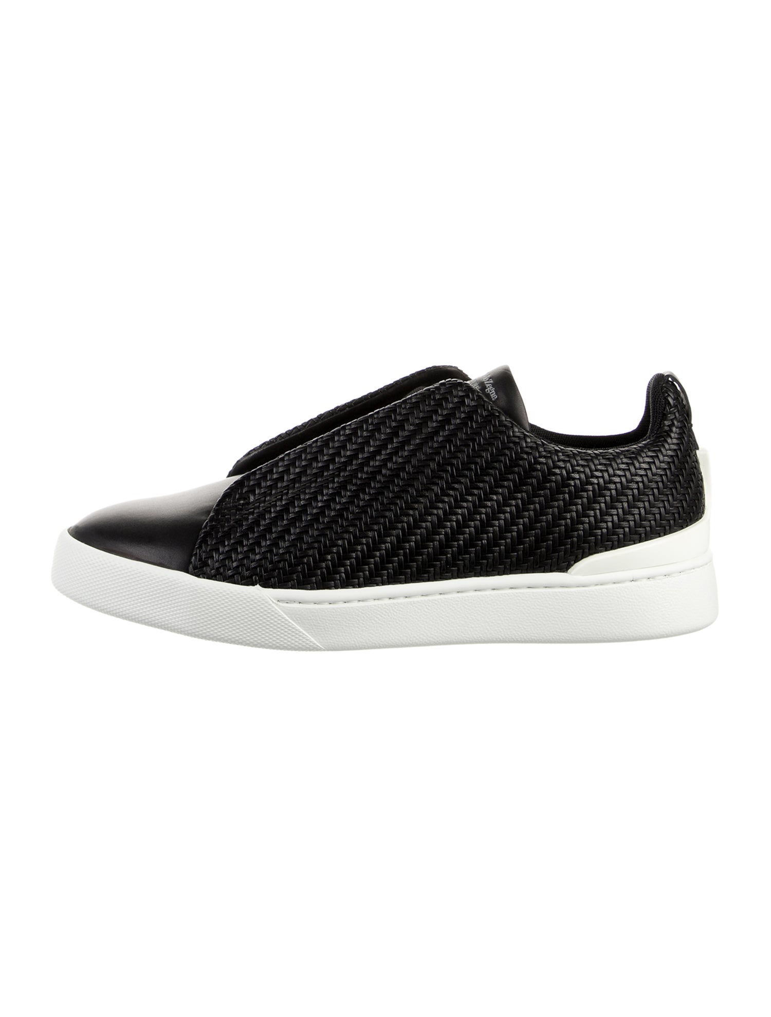 Ermenegildo Zegna Couture Leather Braided Accents Sneakers