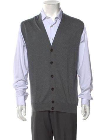 Ermenegildo Zegna Sweaters Wool V-Neck Sweater Vest Us42, It52 | XL