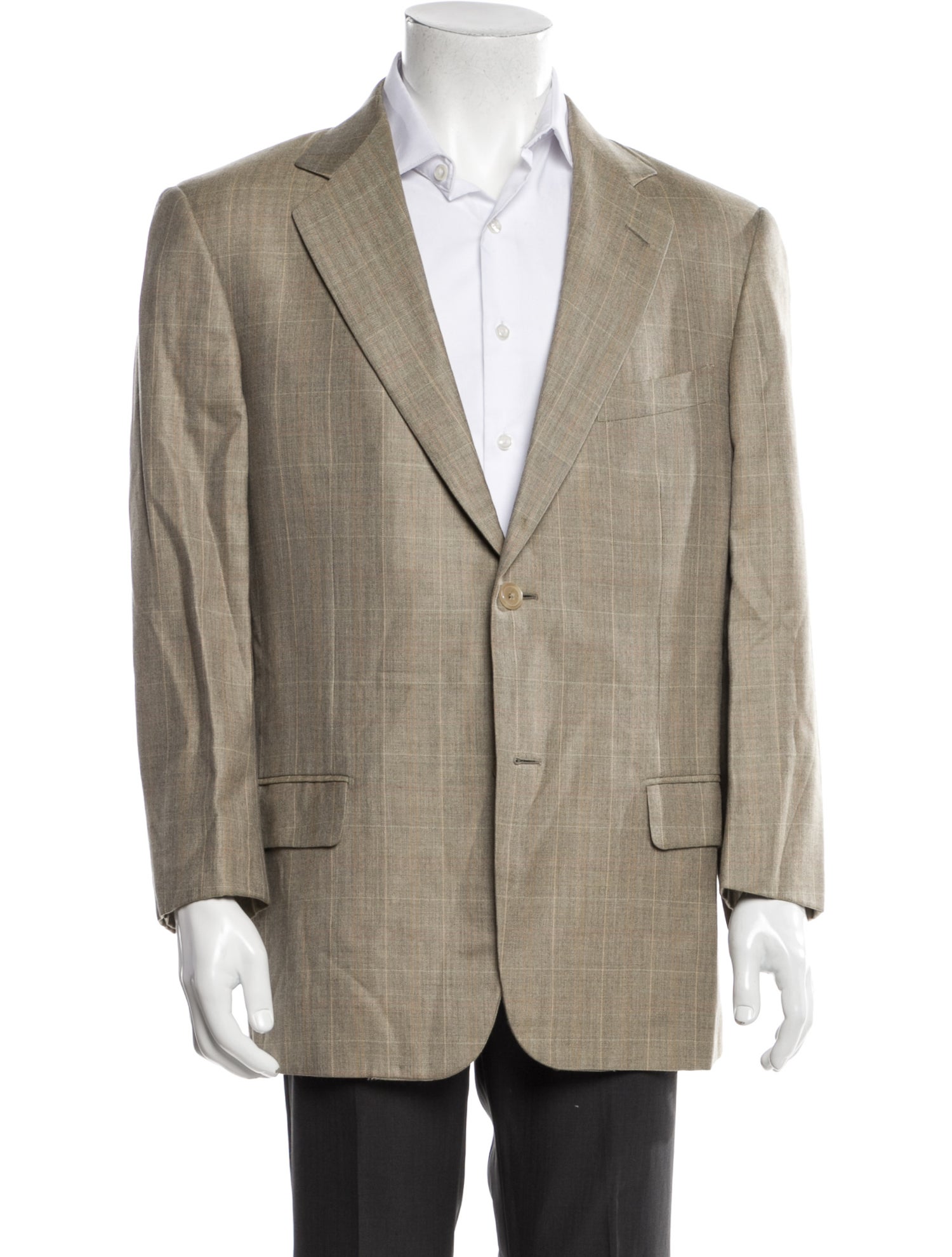 Ermenegildo Zegna Cashmere Plaid Print Blazer