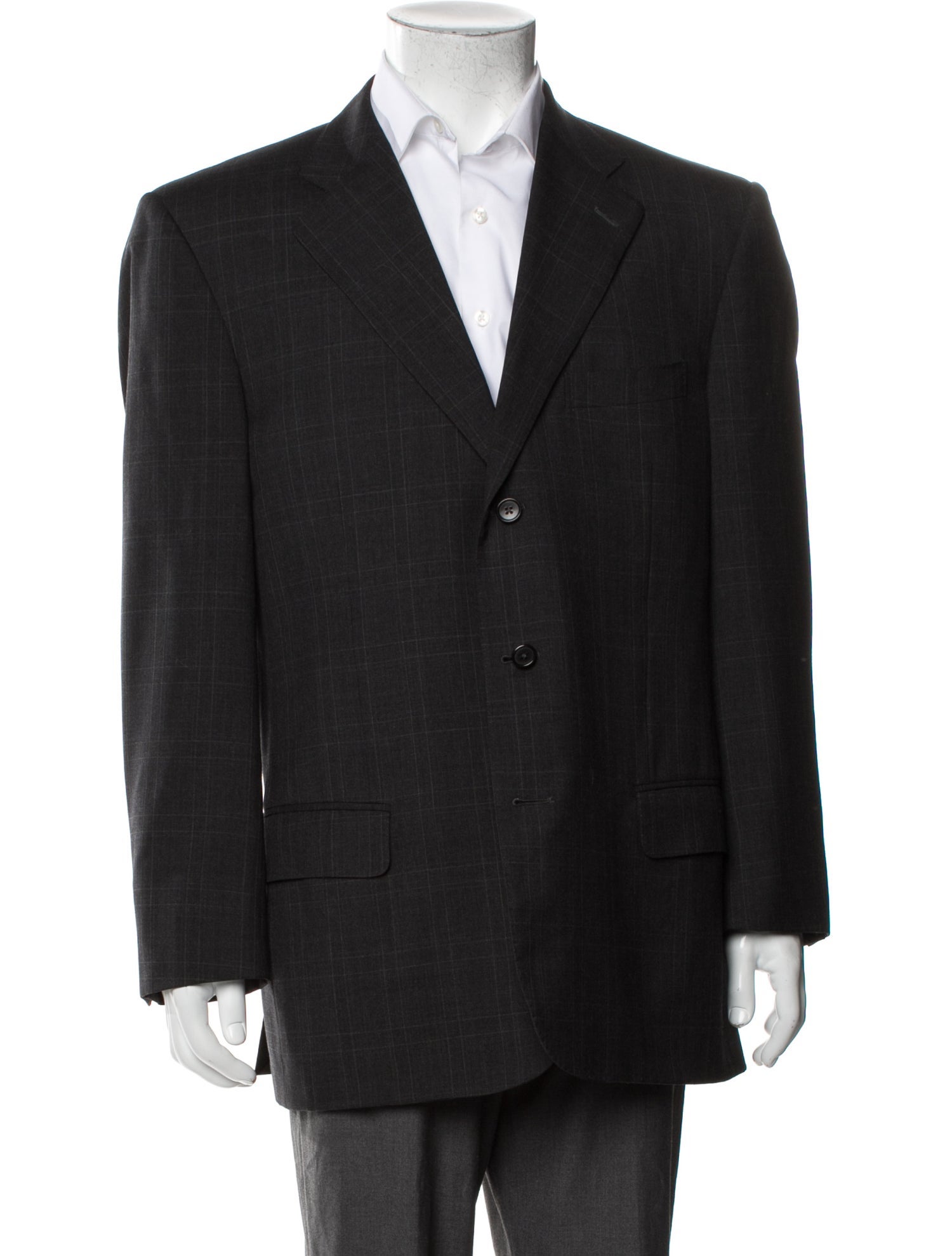 Ermenegildo Zegna Wool Plaid Print Blazer